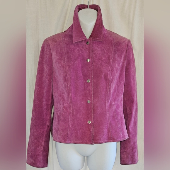 ANNE KLEIN Little Boxy Suede Jacket - Picture 1 of 5